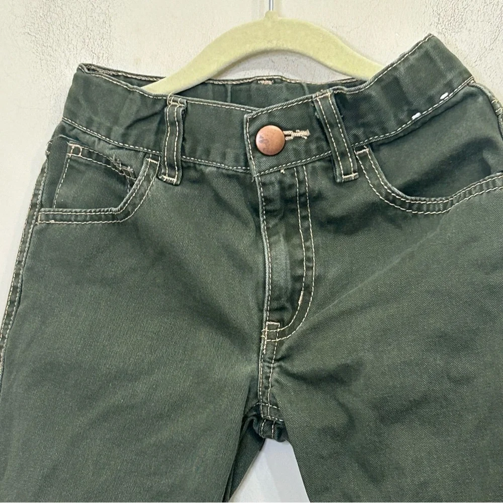 502. Gymboree kids boys Dark Green Denim Jeans size 6 adjustable waist